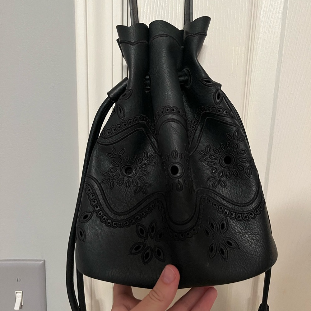 Black Purse with floral cut outs